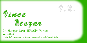 vince meszar business card